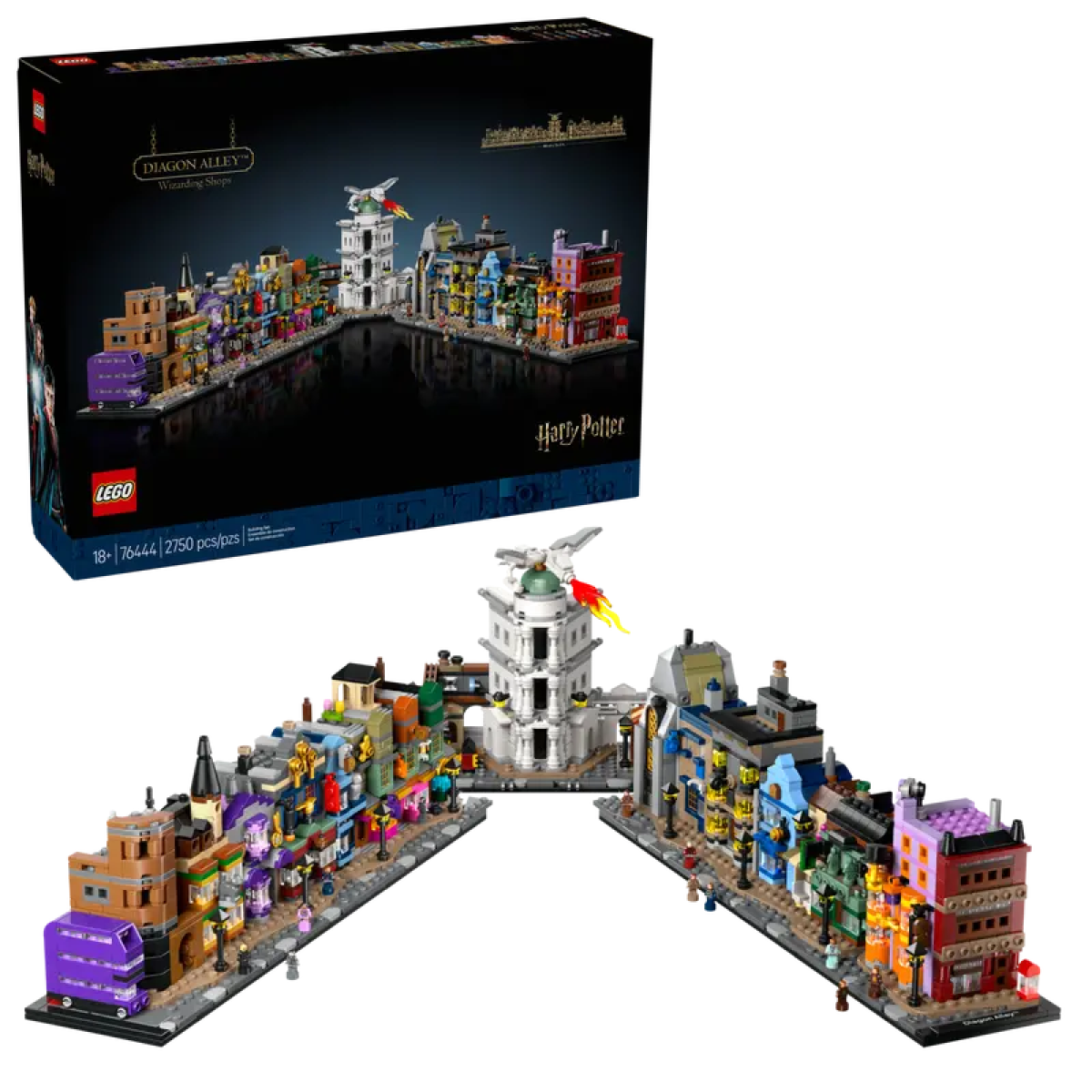 76444_boxprod_v39_en-gb Конструктор LEGO 76444 Harry Potter Волшебные магазины Косого переулка — изображение 1
