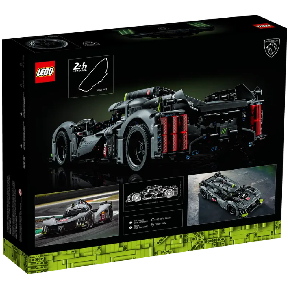 купить Лего Конструктор LEGO 42156 Technic Гибридный гиперкар PEUGEOT 9X8 24H Le Mans – luckybricks